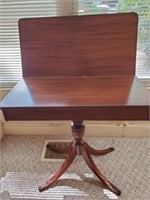 Mahogany Table with Folding Top and Pedestal Base