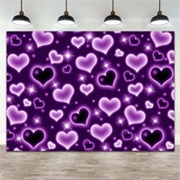 7×5ft Purple Heart Early 2000s Photo Backdrop