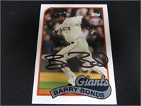Barry Bonds signed baseball card COA