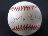 Mickey Mantle signed baseball COA