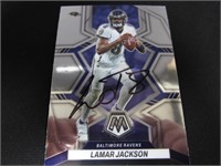 Lamar Jackson signed football card COA