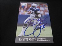 Emmitt Smith signed football card COA