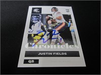 Justin Fields signed ROOKIE football card COA