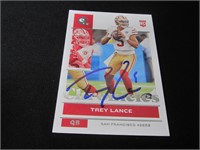 Trey Lance signed football card COA