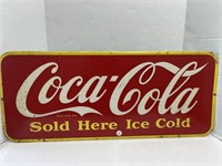 Tin Coca-Cola Sign, 29x12 "