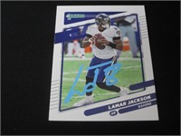 Lamar Jackson signed football card COA