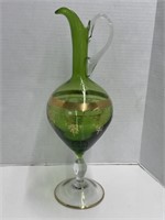 Green Art Glass Pitcher