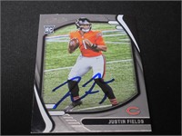 Justin Fields signed ROOKIE football card COA