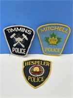 3 Ontario City Police Uniform Dress Patches:
