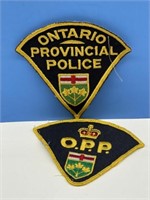 2 Ontario Provincial Police Uniform Dress Patches