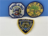 3 USA City Police Crests / Dress Uniform Patches