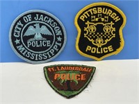 3 USA City Police Crests / Dress Uniform Patches
