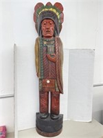 Cigar Store Indian, Wooden, Carved 39 " Tall