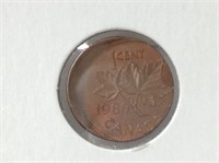 1980 Canadian Off-center Cent