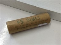 Original Roll Of Unc 1967 Canadian Silver 10 Cent