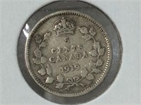 Canada 1919 5 Cents Vg