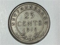 Nfld 25  Cent 1919 Vg