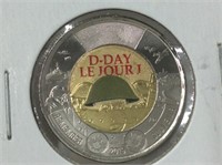 $2 Twoonie 2019 D-day Coloured Ms-66