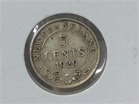 5 Cents Nfld 1929 Xf