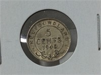 5 Cents Nfld 1940 Xf