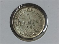 5 Cents Nfld 1943 Au-50