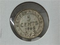 5 Cents Nfld 1945 Au-50