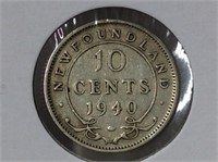 Nfld 10 Cents 1940 F