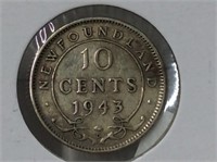Nfld 10 Cents 1943 Vf