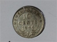 Nfld 10 Cents 1944 Vf .925