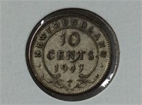 Nfld 10 Cents 1947 Vf