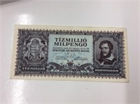 1946 Hungary 10,000,000 Crisp