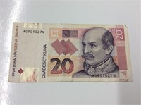 1993 Croatia 20 Kuna