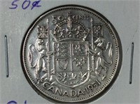 Canada –  1951 – 50-cents – Silver