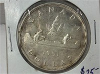 Canada – 1951 – Silver Dollar - Vf+