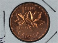 1965 Canadian 1 Cent Red Mint From Proof Like Set