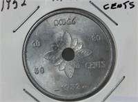 1952 Laos 50 Cent