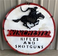 (FJ) 23" Metal Winchester Rifles & Shotguns Sign