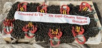 (BF) Unused 5/16” 7’ G80 Chain Sling Double