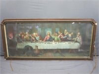 ~ Vintage Last Supper Framed Print 24x52"