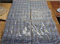 NEW 6 Mens SCARVES Blue Plaid