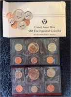 LOT, (12) 1988 UNCIRCULATED COINS -MINT