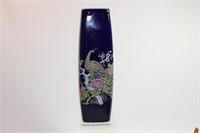 Japanese Blue Peacock Vase