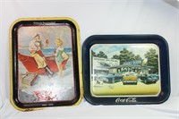Lot of Two Coca Cola Metal Trays
