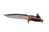 A Fixed Blade Hunting Knife with Sheath