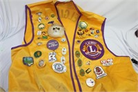 South Elgin Lion's Club Vest with Pins
