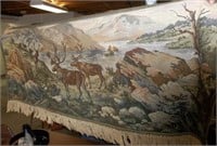 Vtg Gobelin Carpet Tapestry of Elk