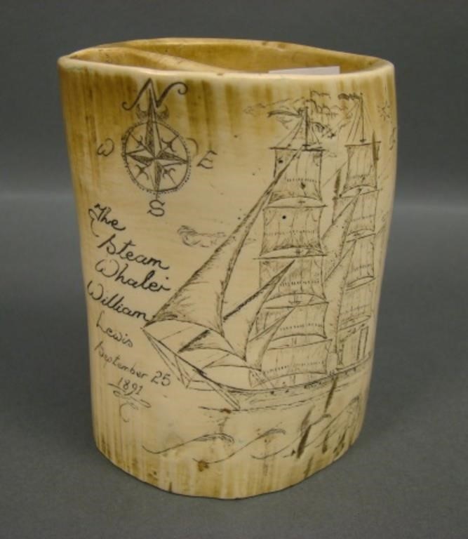 The Steam Whaler William Lewis Faux Scrimshaw