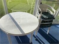 Plastic patio table with four chairs -41” wide