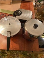 Presto pressure cooker, small deep fryer, waffle