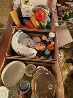 Miscellaneous kitchenware, three boxes